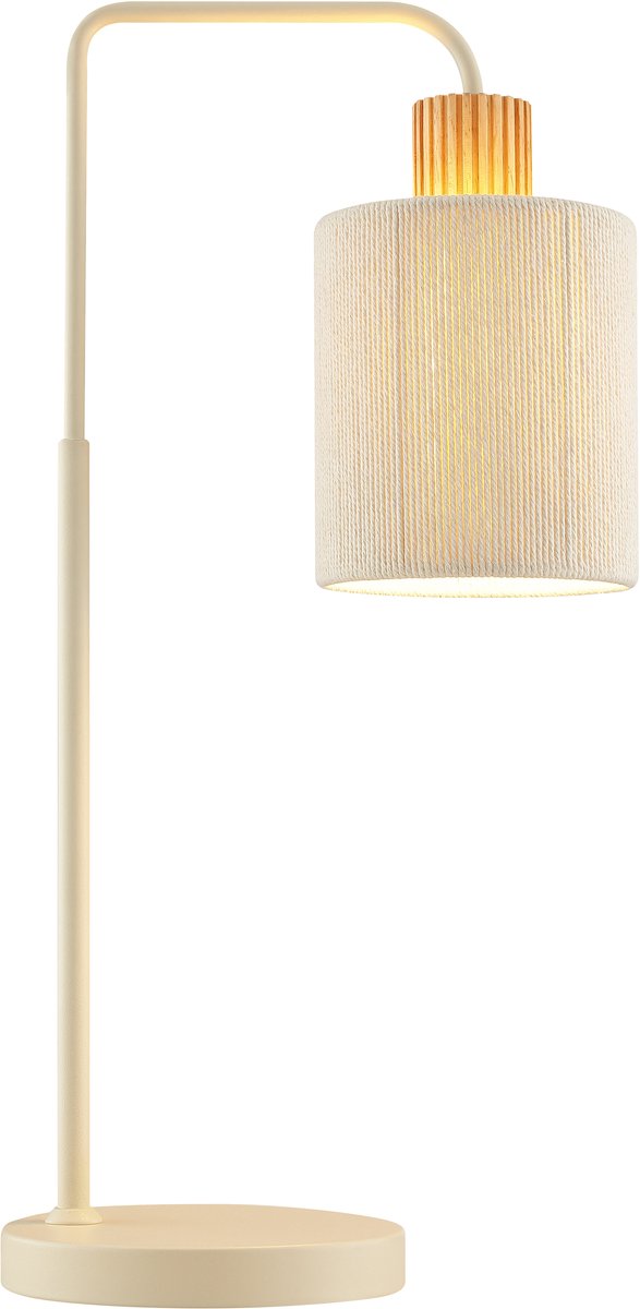 Brilliant arlo - tafellamp - 1-lichts - e27 - beige hout
