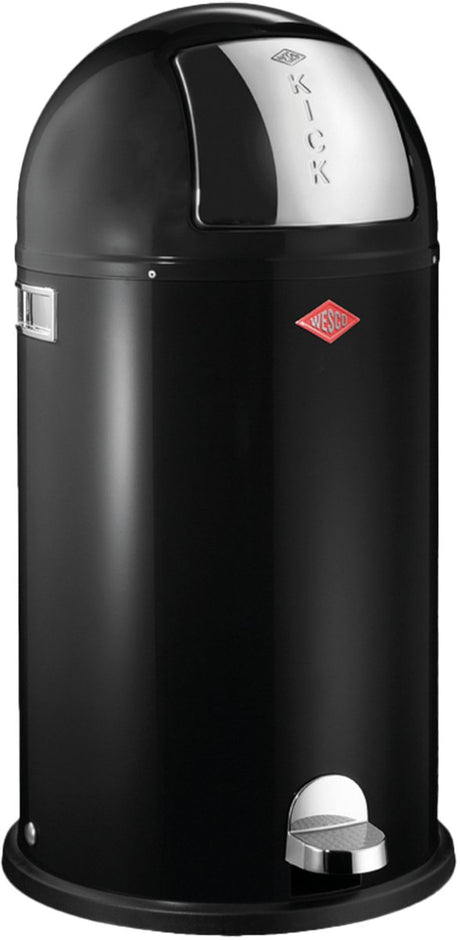 Kosz na śmieci Wesco Kickboy | kosz na pedały | 40 litrów | metal - czarny | kosz na śmieci - wyprodukowany w Niemczech