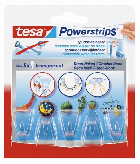 Listwy zasilające z haczykiem Tesa Deco, przezroczyste
