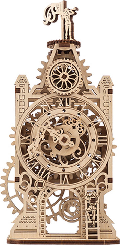 Drewniany model 3D Ugears - stary zegar wieżowy