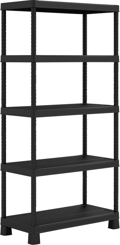 Półka z tworzywa sztucznego Keter, bardzo szeroka - regał magazynowy - 90x45x182cm - czarny