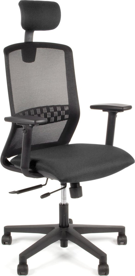 Linea tekna 01 pt - krzesło biurowe - ergonomiczne en1335 - z zagłówkiem - wielostopniowa regulacja - czarny