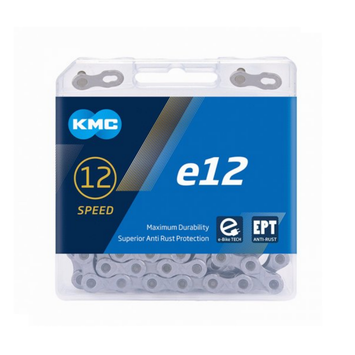 KMC E12 EPT Łańcuch rowerowy 130 srebrnych linków