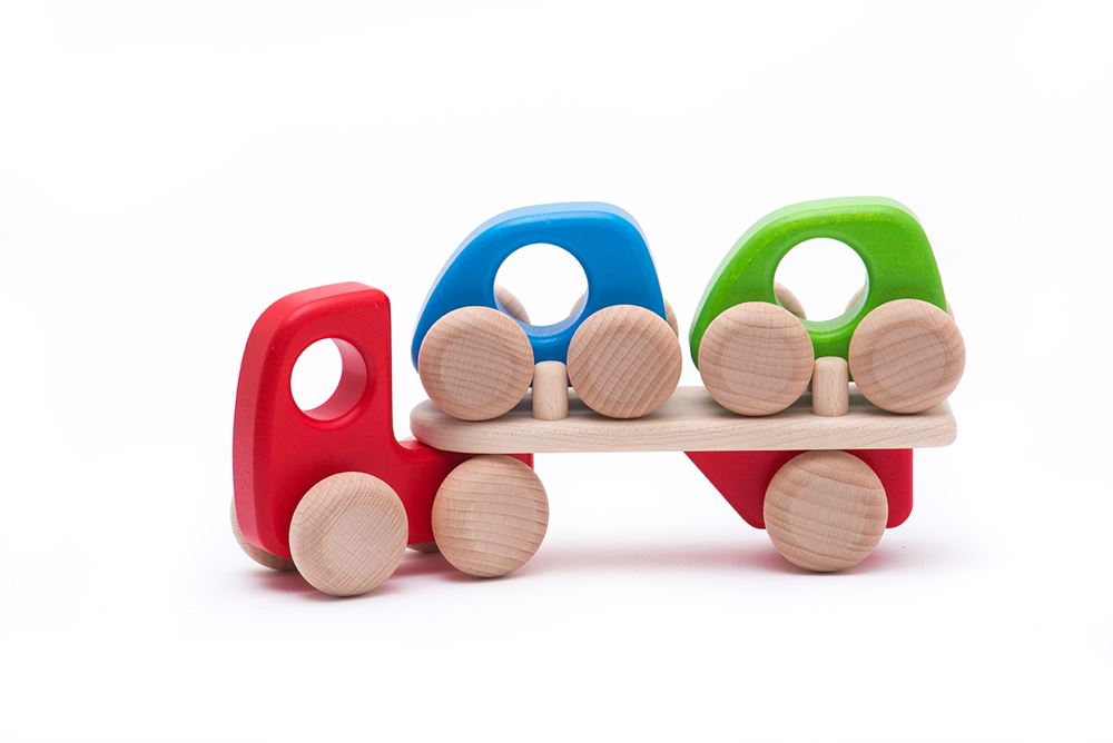 Drewniany transporter samochodowy Bajo. 21x5,2x10,5