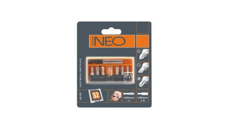 Zestaw bitów Neo Tools, 7 uchwytów na bity, magnetyczny, stalowy S2
