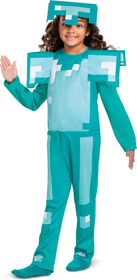 Przebranie Minecraft (mojang), fantazyjne przebranie z diamentowej zbroi, rozmiar s (4-6 lat), chłopcy