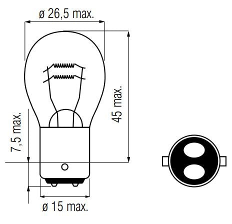 Bosma lampa 6v-21 5W Bay15d