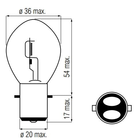 Lampa krawędziowa 12 wolt 25 25 watów BA20D