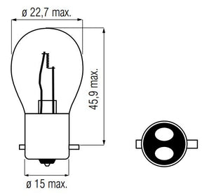 Lampa Bosma 12v-20 20w bax15d