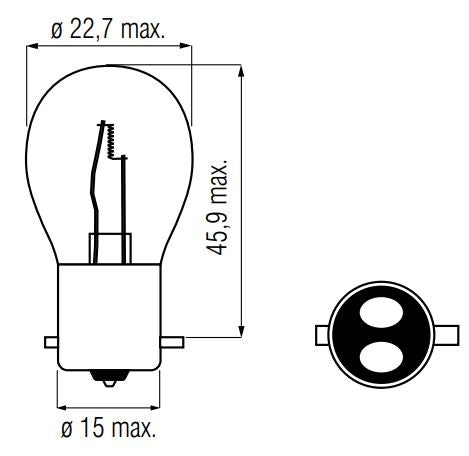 Lampa Bosma 12v-20 20w bax15d