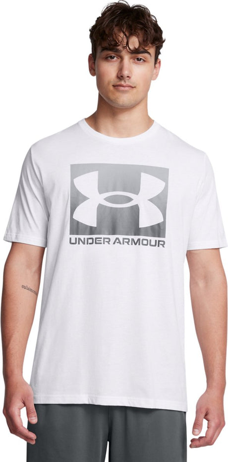 Męska koszulka sportowa Under Armour UA M Boxed Sports Update ss-wht – biało-szary
