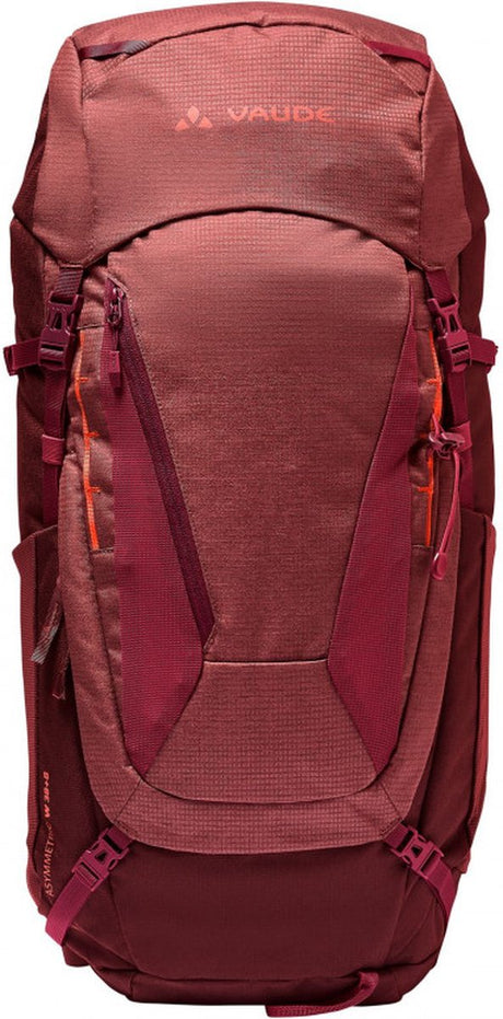Vaude plecak trekkingowy plecak turystyczny damski asymetryczny 38 + 8 ciemno wiśniowy ciemnoczerwony