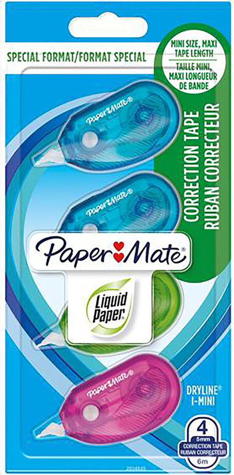 Papierowa taśma korekcyjna dryline i-mini | różne kolory | 4 sztuki