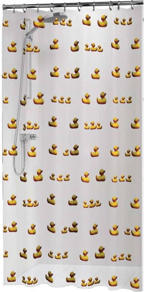 Zasłona prysznicowa kaczątko z foczej skóry 180x200 cm - peva - żółta