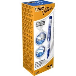 Marker do tablic suchościeralnych bic velleda niebieski, opakowanie 12 sztuk
