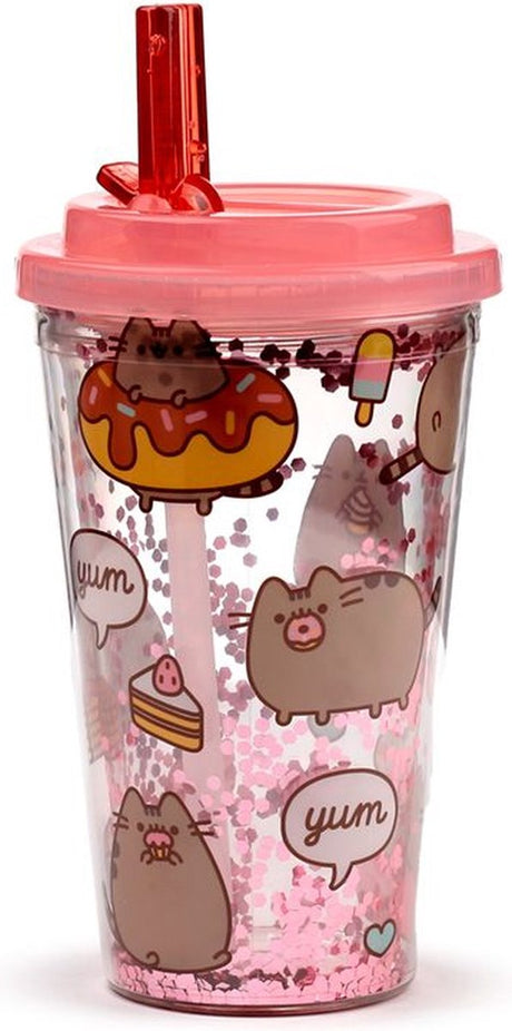 Kubek Puckator - pusheen foodie - ciasto lodowe - odporne na stłuczenie dwuścienne - pokrywka typu pop-top - ecozen - 500ml