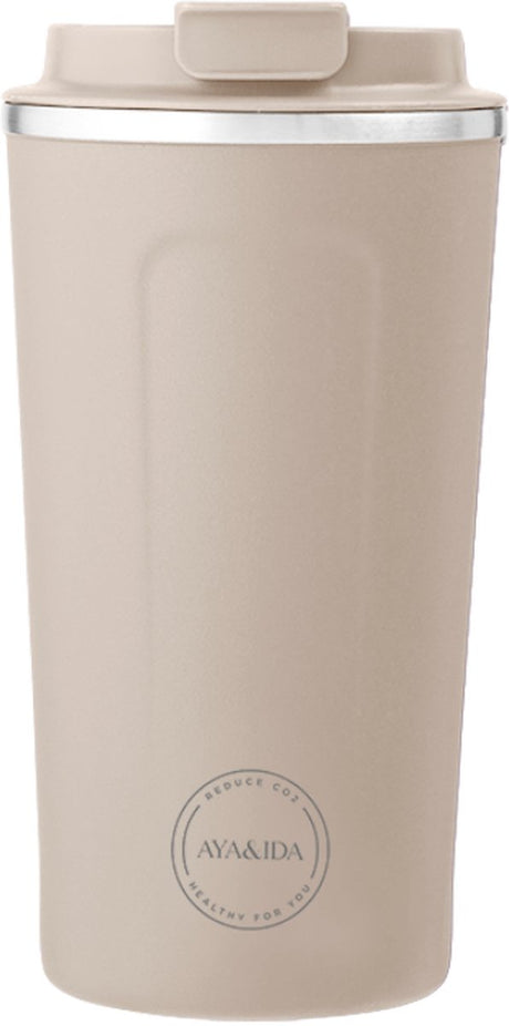 Aya ida aya ida - Cup2go - kubek termosowy - filiżanka kawy - kawa na wynos - kubek podróżny - zabierz ze sobą - 500ml - kremowy beż
