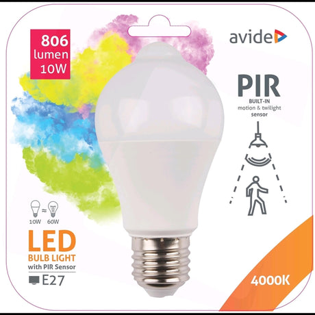 Avide smart LED peer A60 E27 ze zintegrowanym czujnikiem ruchu PIR 10W 806 lumenów<br>