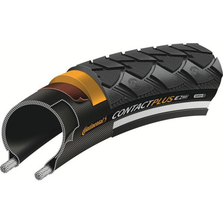 Continental Contact Plus - City Bike Band 28x1.60 - Bander z drutu - Czarny