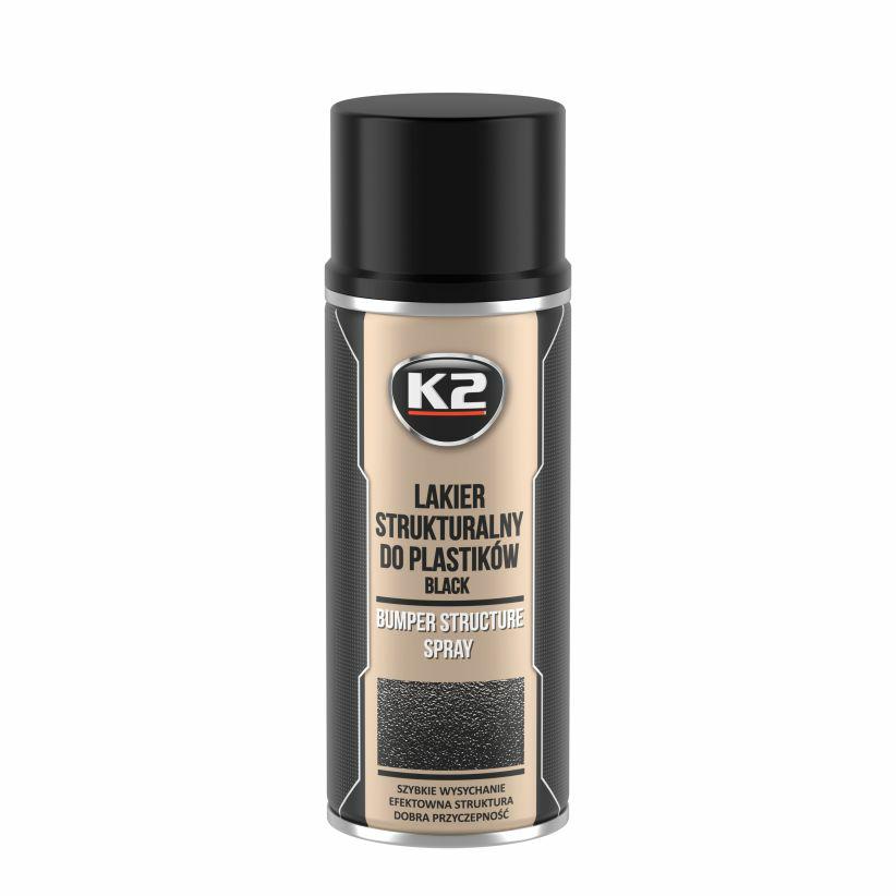 K2 zwarte structurele lak voor kunststof structurele lakpomp 400ml
