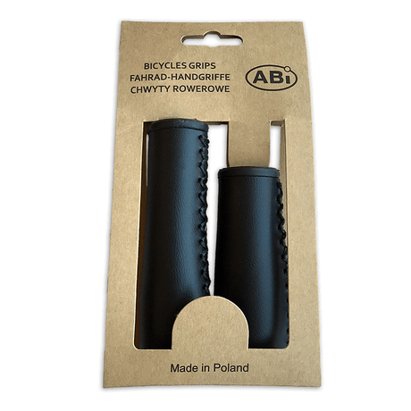 Skórzane uchwyty rowerowe ABI - długość 120 mm, krótka 95 mm