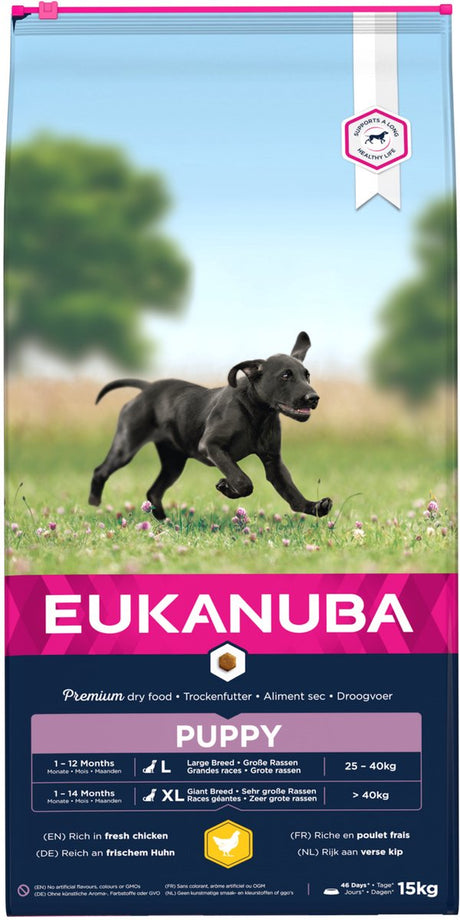 Eukanuba dla szczeniąt rosnących - sucha karma dla psów - duże rasy - kurczak - 15kg