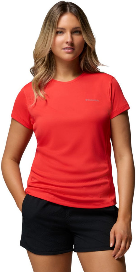 Damska koszula outdoorowa Columbia Zero Rules™ Light SS Crew - makowa czerwień