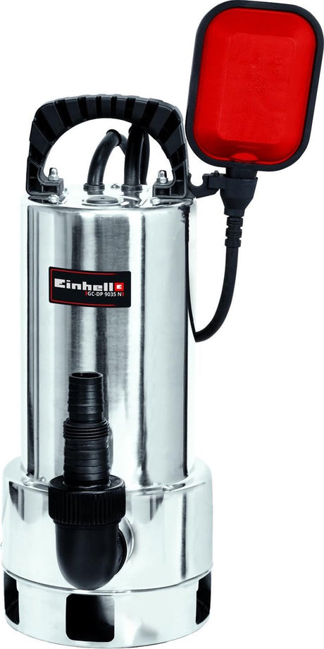 Elektryczna pompa do brudnej wody Einhell GC-DP 9035 n - 900 W - 18000 l h - zabrudzenia do ø35 mm - płynnie regulowany wyłącznik pływakowy - obudowa pompy ze stali nierdzewnej