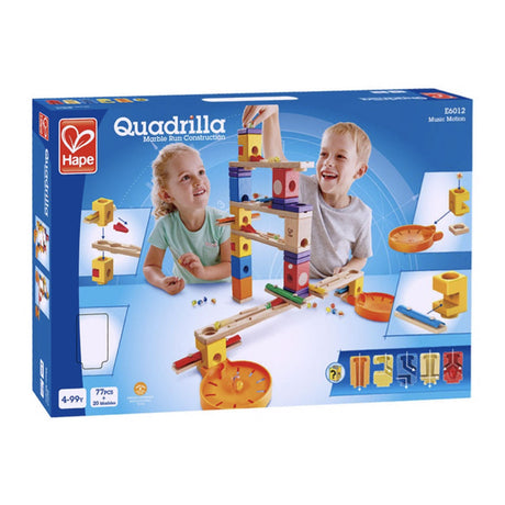 Hape quadrilla drewniany marmurowy tor muzyczny motion, 97 szt.