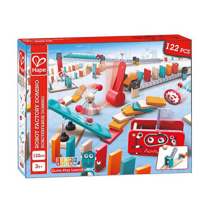 Domino fabryczne robotów Hape - 122szt.