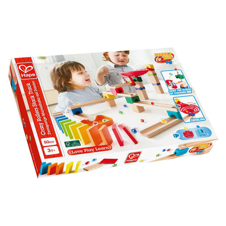 Zestaw domino z drewna marmurowego Edugro hape - 50 sztuk.