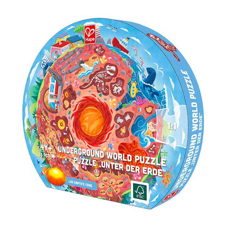 Puzzle Hape Podziemny Świat ze Światłem - 36 elementów.