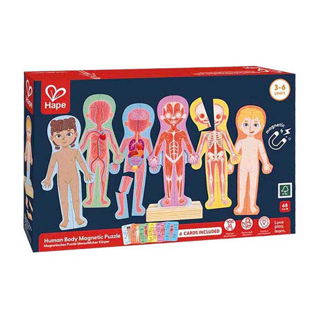 Puzzle magnetyczne Hape z ludzkim ciałem - 63 elementy.