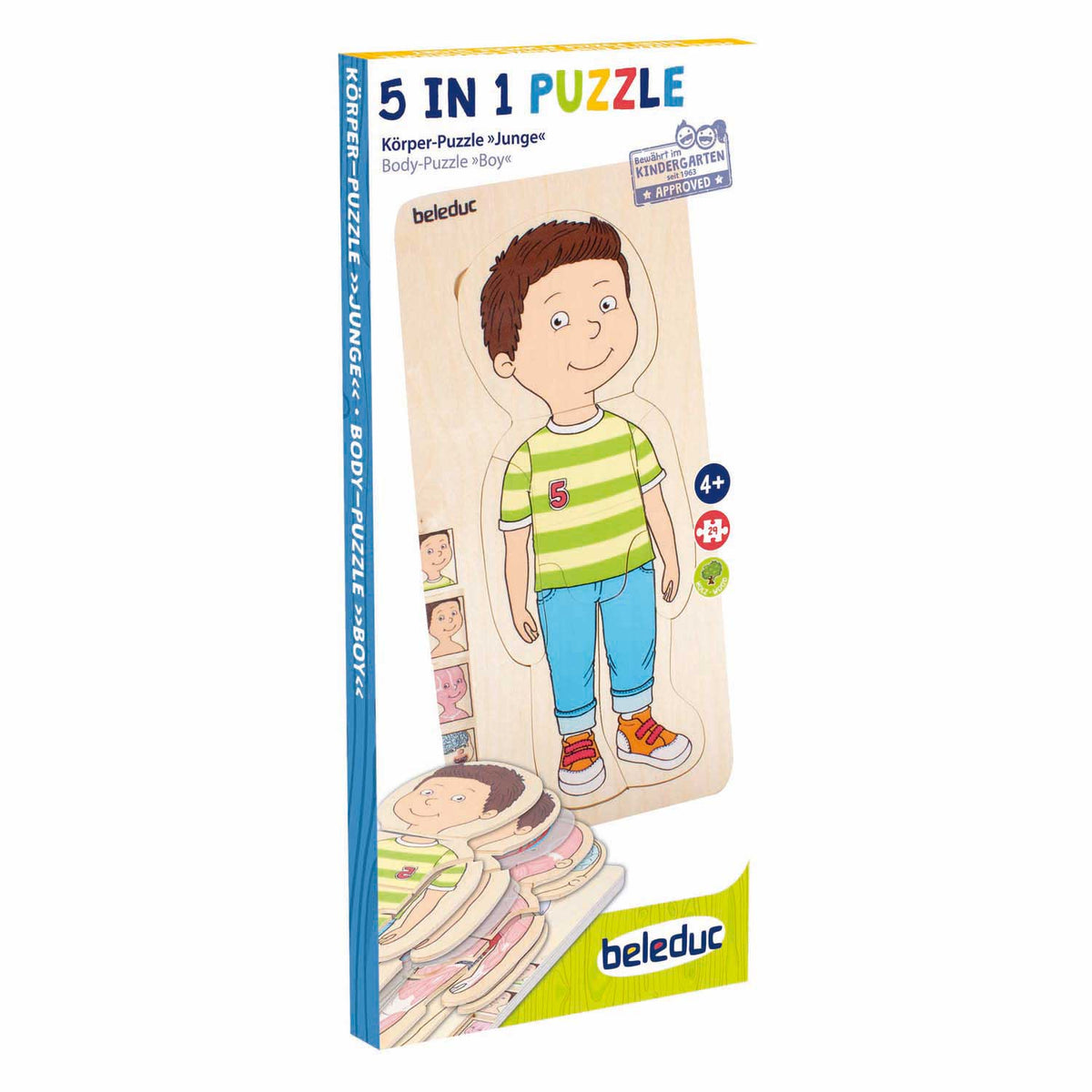 Puzzle drewniane Beleduc chłopiec - 5 warstw