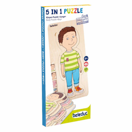 Puzzle drewniane Beleduc chłopiec - 5 warstw