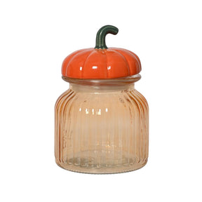 Decoris voorraadpot pompoen glas transparent ø10.8cx16.5cm