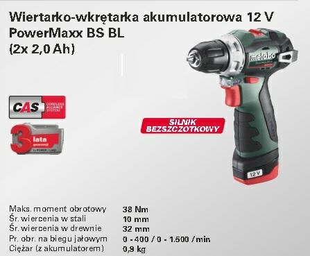 Metabo powermaxx schroevendraaier bs bl 38 20nm 2x2,0ah geval