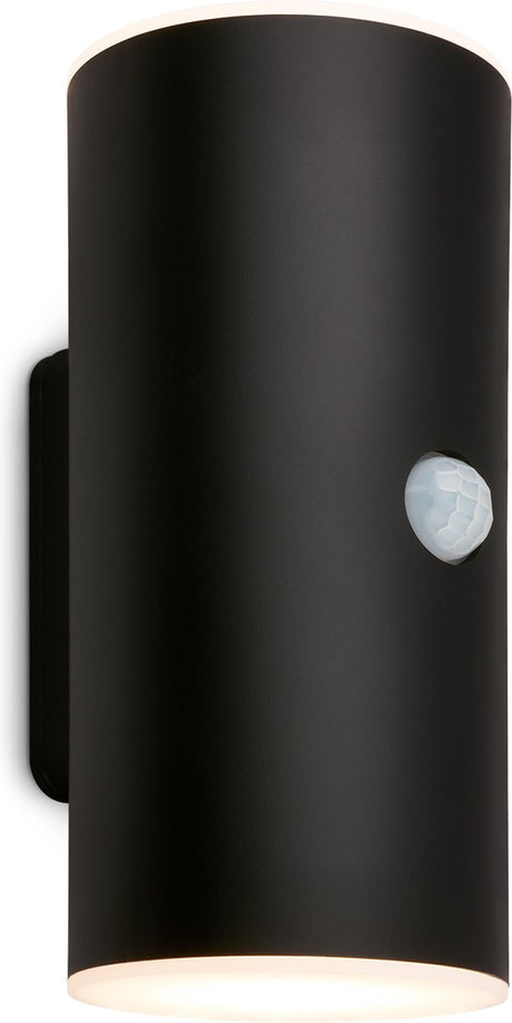 Briloner Lima - oświetlenie zewnętrzne z czujnikiem ruchu - lampa ogrodowa - akumulator - lampa zewnętrzna z USB - ochrona przed wodą rozbryzgową - 15,5 x 7 x 8,5 cm - czarny