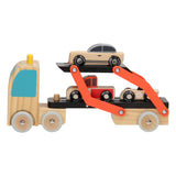 Klasyczny światowy transporter samochodowy z samochodami, 4 sztuki.