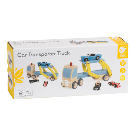 Lobbes Toys BV Classic World drewniany transporter z 3 samochodami