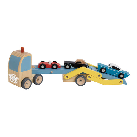 Lobbes Toys BV Classic World drewniany transporter z 3 samochodami