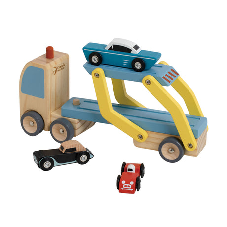 Lobbes Toys BV Classic World drewniany transporter z 3 samochodami