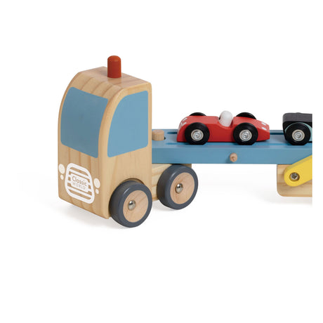 Lobbes Toys BV Classic World drewniany transporter z 3 samochodami