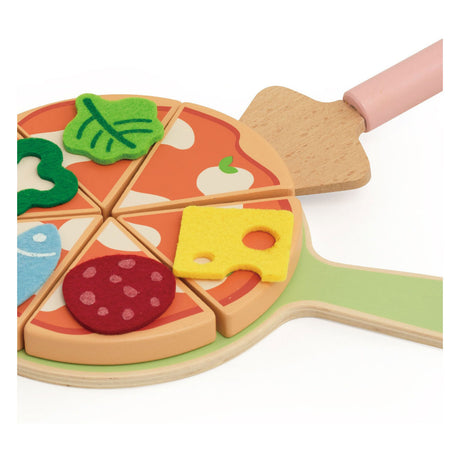 Klasyczny zestaw do zabawy z drewnianym piecem do pizzy, 7 elementów.