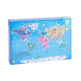 Klasyczny świat drewniane puzzle mapa świata zabawki edukacyjne 48 sztuk.