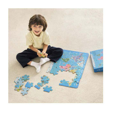 Klasyczny świat drewniane puzzle mapa świata zabawki edukacyjne 48 sztuk.