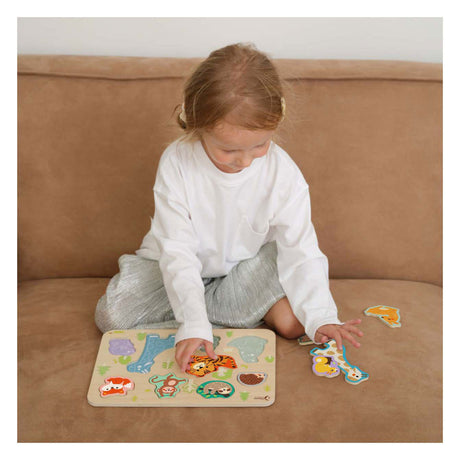 Klasyczne światowe drewniane puzzle ze zwierzętami zabawki edukacyjne 10 sztuk.