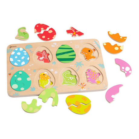 Klasyczny świat drewniane puzzle dinozaury zabawki edukacyjne 25 sztuk.