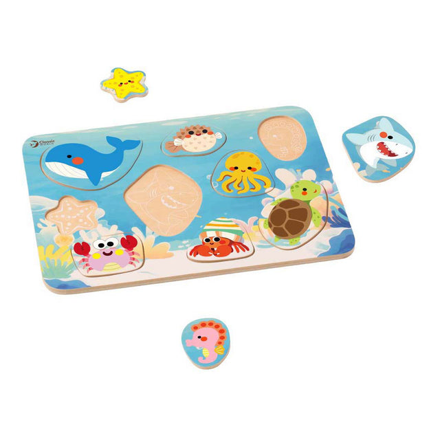 Drewniane puzzle świata Classic World - 9 szt.