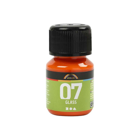 Trwała farba do szkła firmy Creativ - pomarańczowa, 30ml